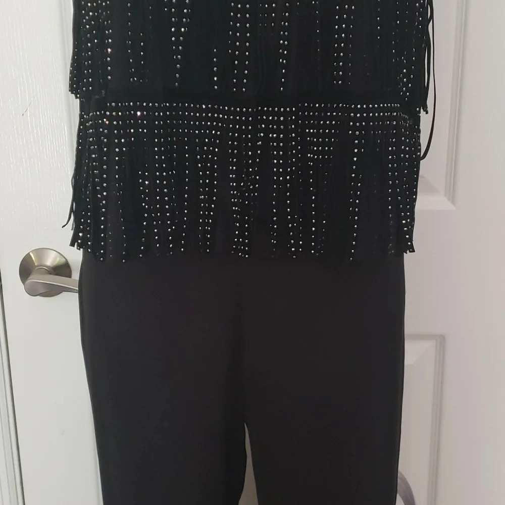 SHO sleeveless black sparkle jumpsuit - Picture 3 of 15